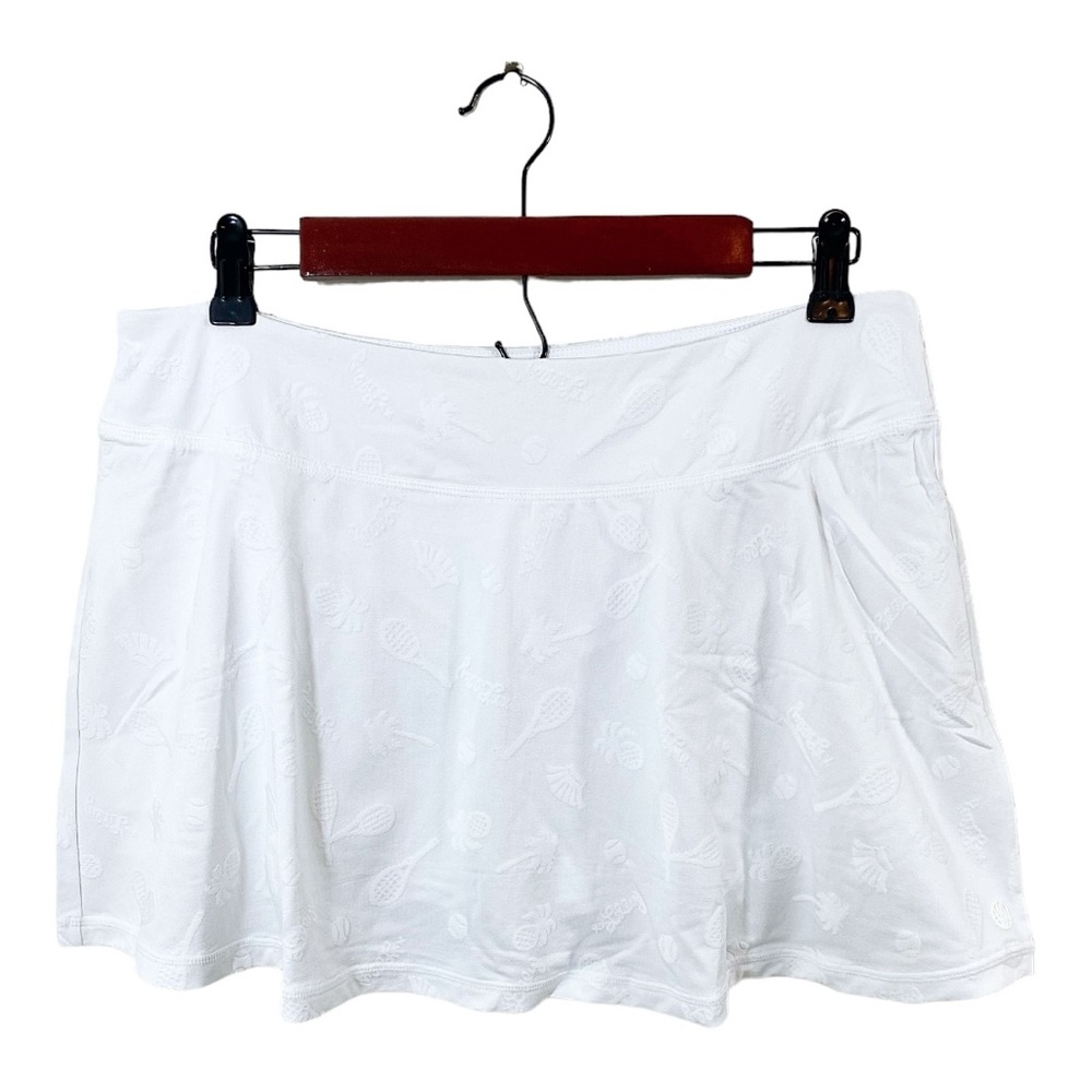 Lilly Pulitzer Aila Luxletic Skort Sz L Resort White Perfect Match Jacquard